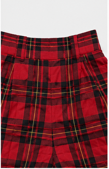 Short de Cuadros Escoceses de Tiro Alto