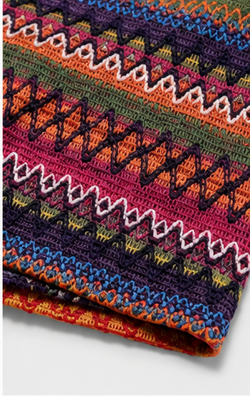 Short Tejido Multicolor de Estilo Bohemio