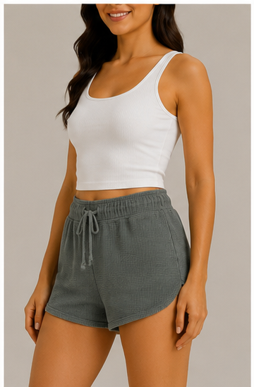 Short Texturizado con Cintura Elástica y Cordón Ajustable
