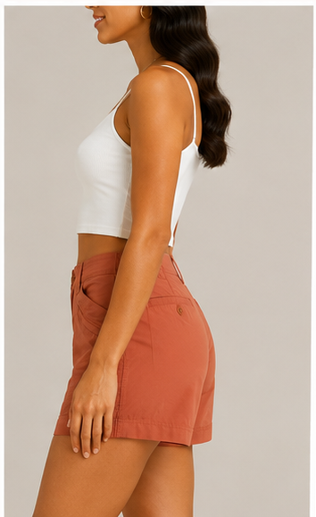 Short Casual de Tiro Alto con Bolsillos