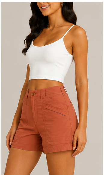 Short Casual de Tiro Alto con Bolsillos