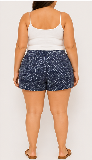 Short Casual Azul Marino con Estampado para Mujer