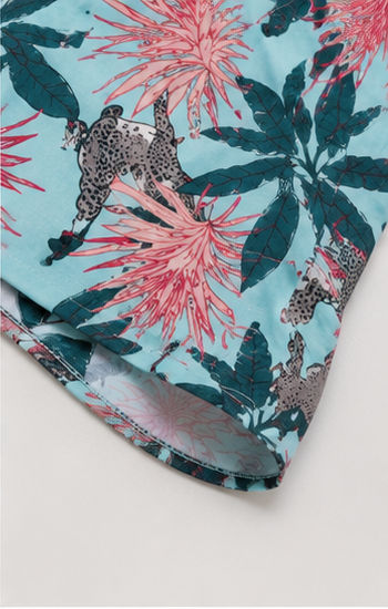 Short Floral Tropical con Cintura Elástica y Cordón Ajustable