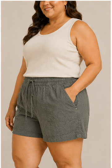 Short Verde Oliva con Cintura Ajustable