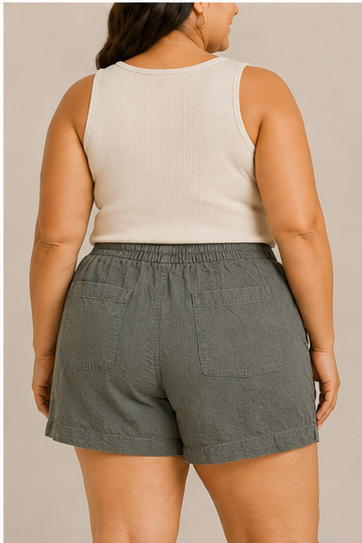 Short Verde Oliva con Cintura Ajustable