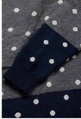 Suéter de Punto con Estampado de Lunares y Manga Larga