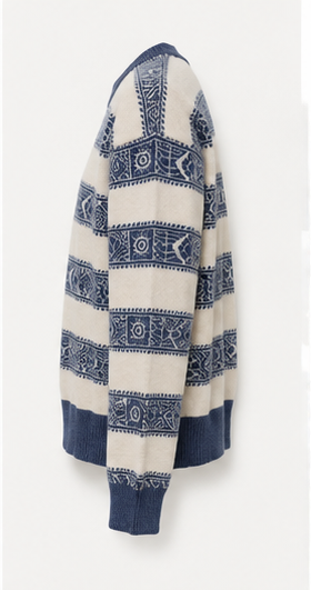 Suéter Tejido con Estampado Étnico