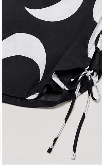 Blusa Estampada Blanco y Negro de Corte Relajado