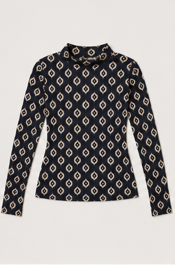 Blusa de Manga Larga con Estampado Geométrico