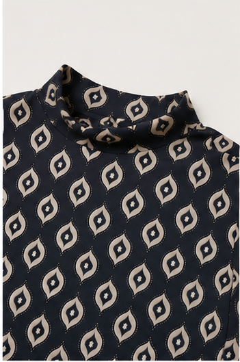 Blusa de Manga Larga con Estampado Geométrico