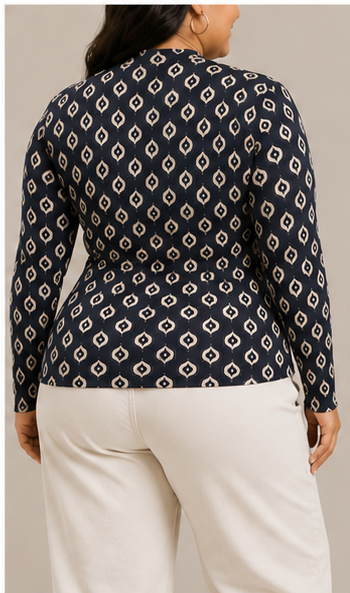 Blusa de Manga Larga con Estampado Geométrico