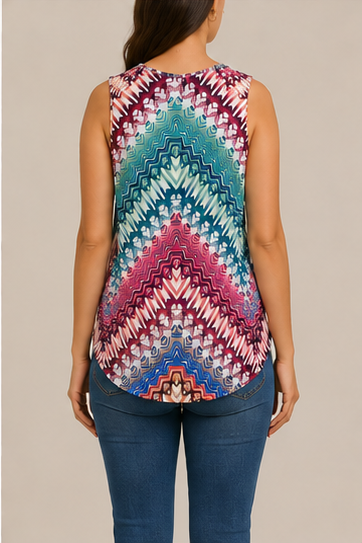 Blusa Sin Mangas Estampada para Mujer