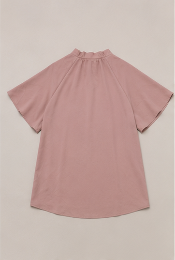 Blusa Elegante con Lazo al Cuello – Rosa Palo