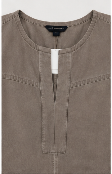 Vestido Línea A sin Mangas con Bolsillos – Taupe