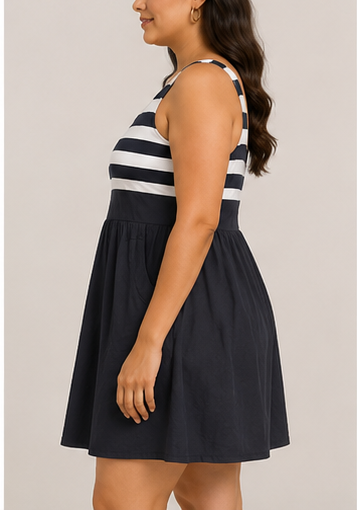 Vestido Casual de Tirantes con Rayas