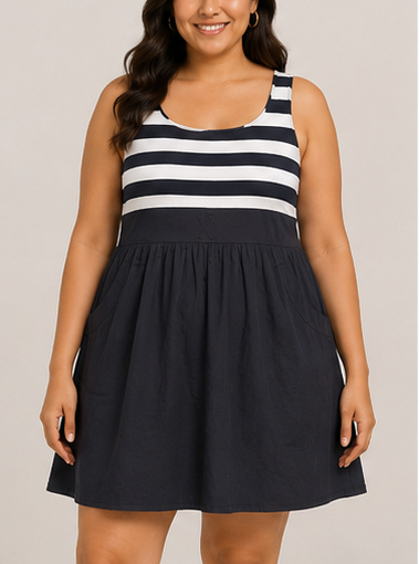 Vestido Casual de Tirantes con Rayas