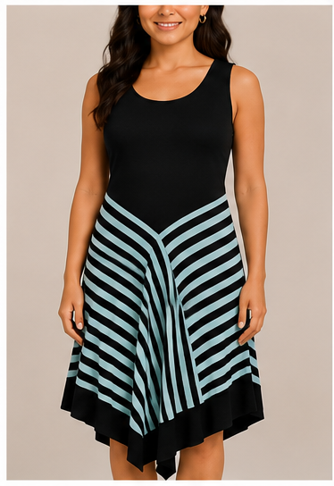 Vestido sin mangas con diseño asimétrico