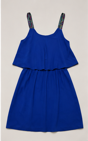 Vestido Azul Rey con Volante