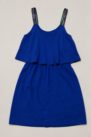 Vestido Azul Rey con Volante
