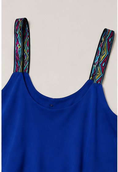Vestido Azul Rey con Volante