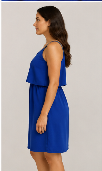 Vestido Azul Rey con Volante