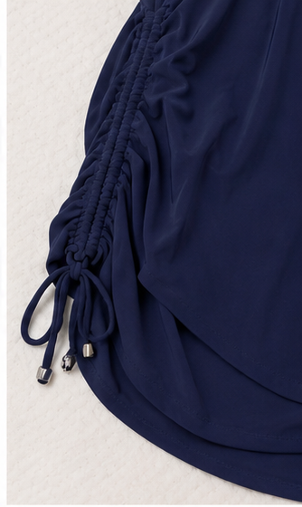 Vestido de Baño Enterizo con Falda Azul Marino