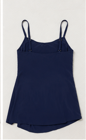 Vestido de Baño Enterizo con Falda Azul Marino