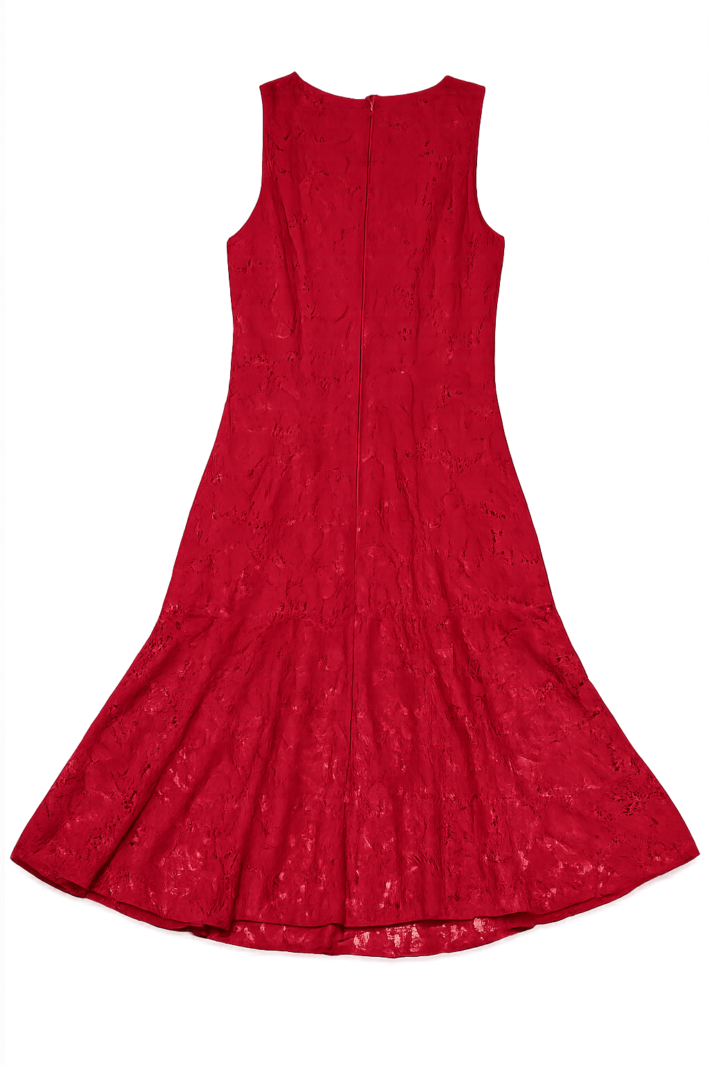 Vestido de Encaje Rojo con Corte Sirena