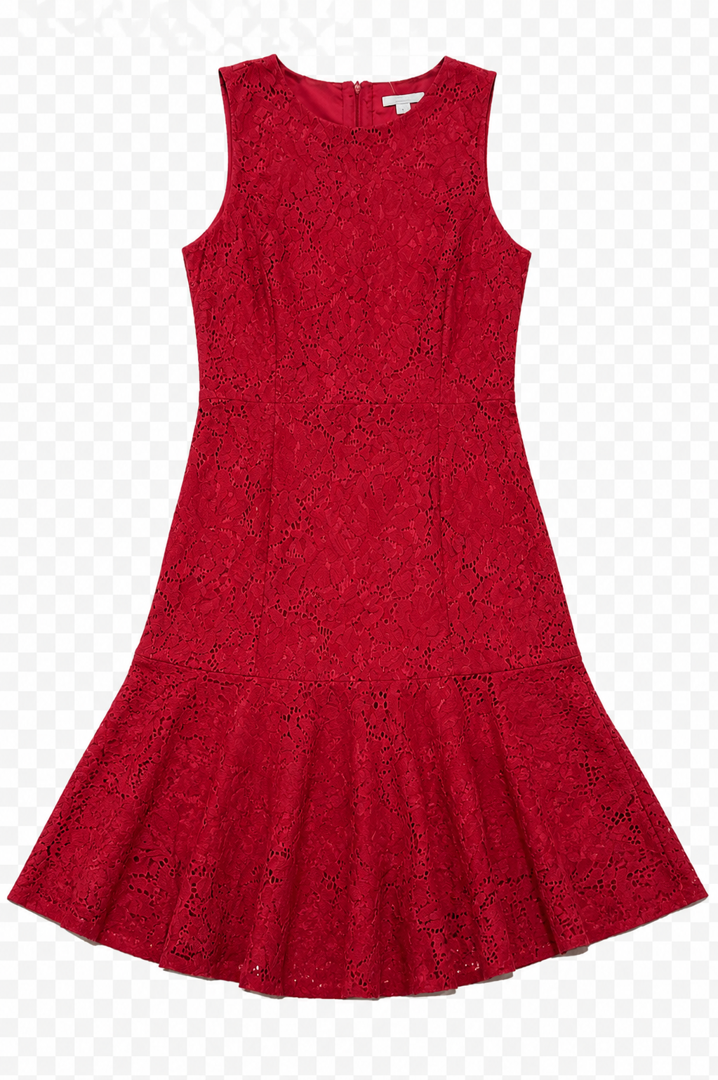 Vestido de Encaje Rojo con Corte Sirena