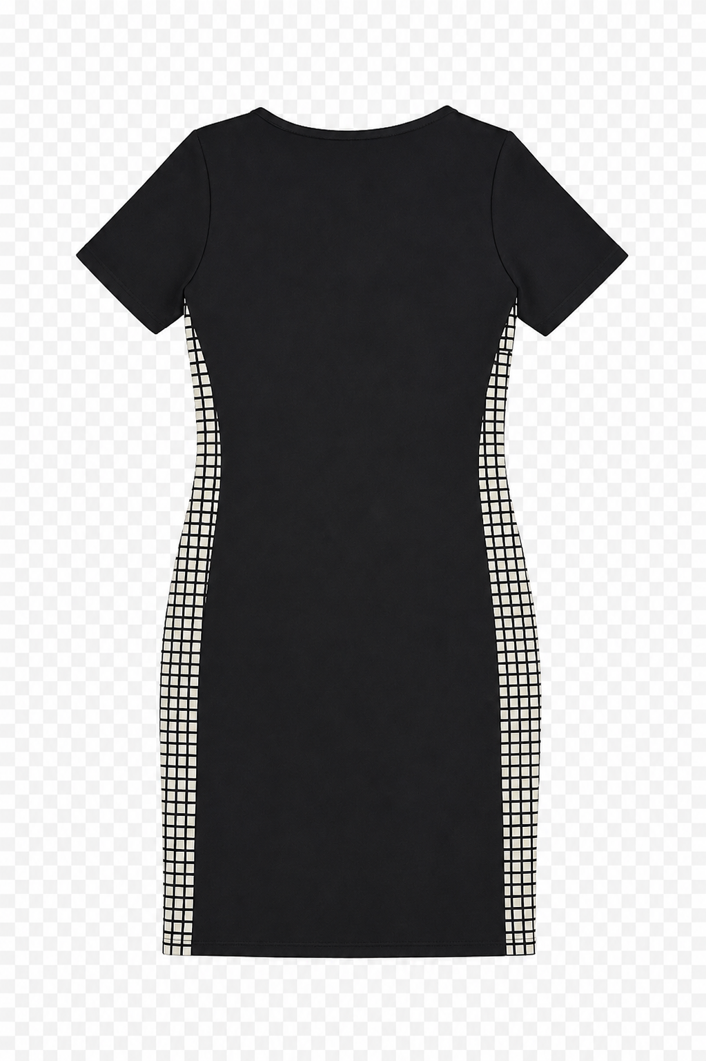 Vestido Entallado Bicolor con Diseño Geométrico