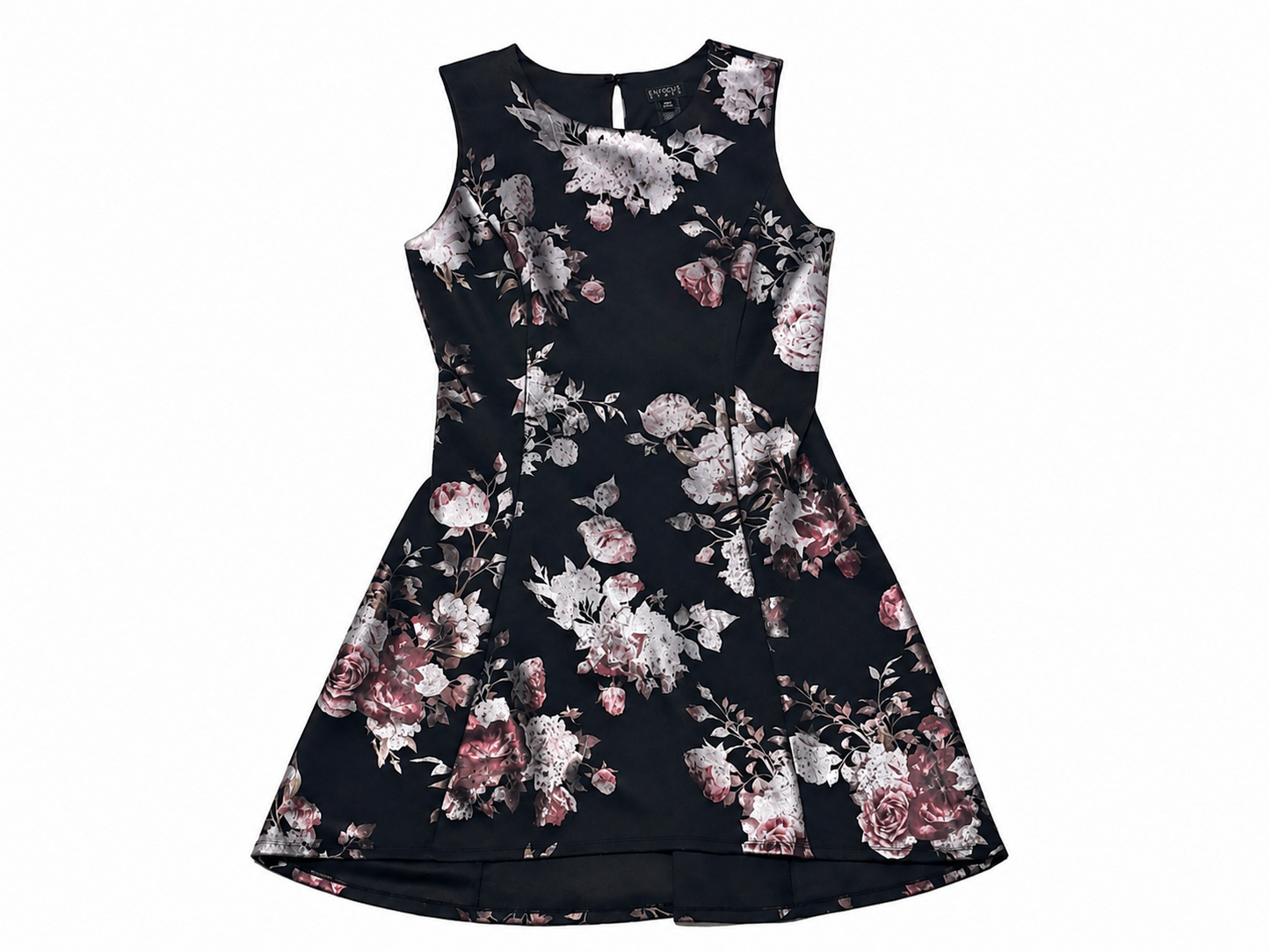 Vestido Floral Sin Mangas de Corte A