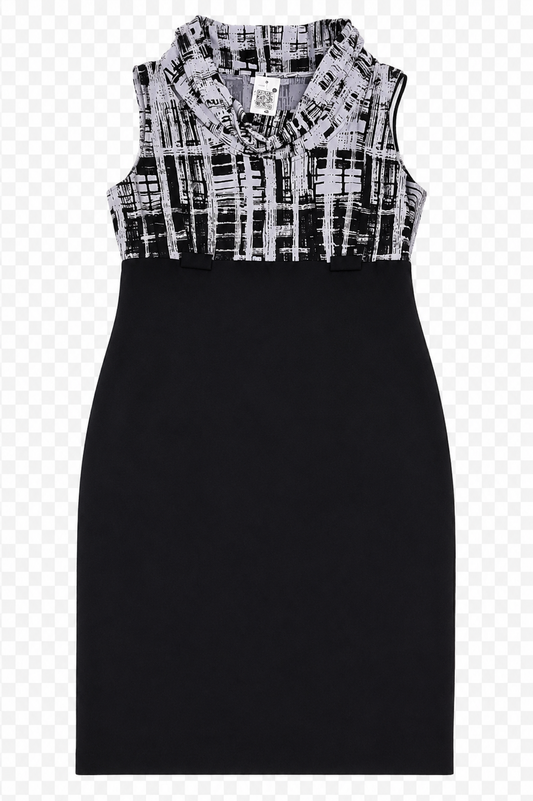Vestido Midi Bicolor de Corte Ejecutivo