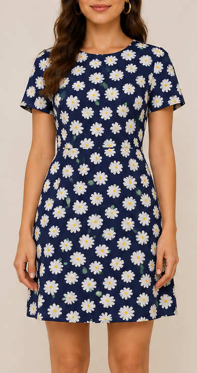 Vestido Mini Estampado Margaritas