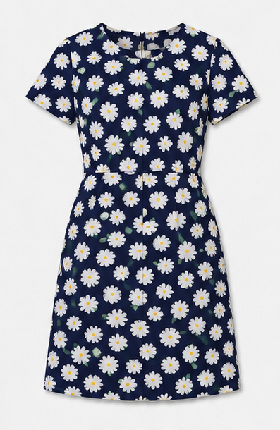 Vestido Mini Estampado Margaritas