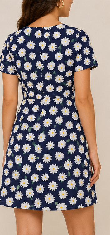 Vestido Mini Estampado Margaritas