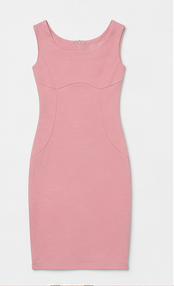 Vestido Midi Ajustado Rosa