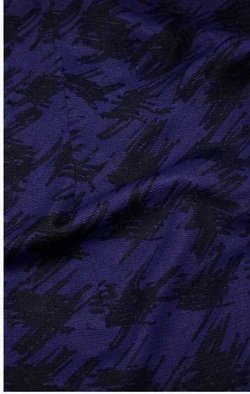 Vestido Ajustado sin Mangas con Estampado Abstracto – Azul Marino