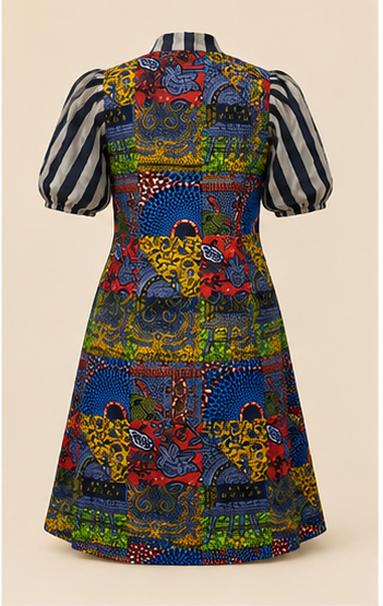 Vestido Multicolor Estampado con Lazo