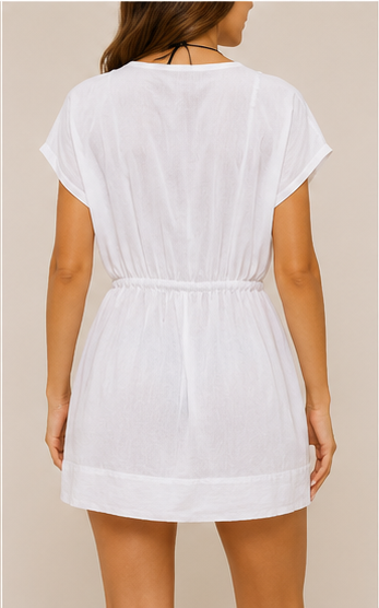 Vestido Playero Tipo Cover Up con Cordón Ajustable