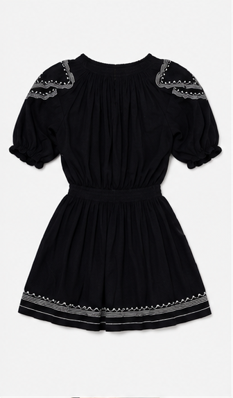 Vestido Corto Bordado – Color Negro