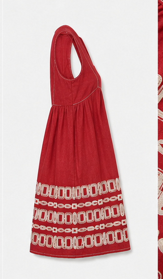 Vestido Mini Sin Mangas con Bordado Geométrico