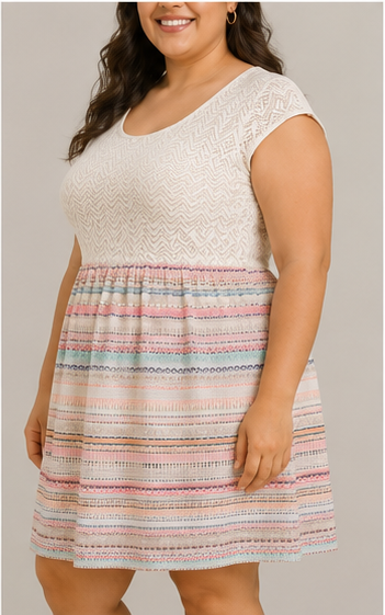 Vestido Estampado de Corte Imperio