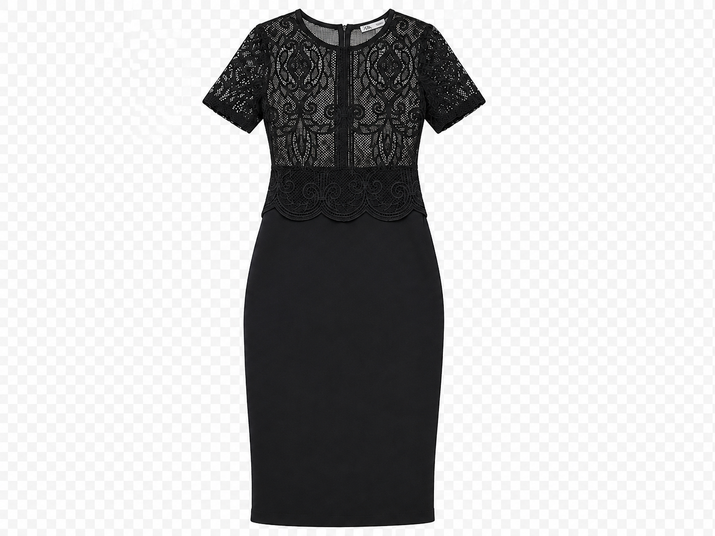 Vestido Midi con Encaje Elegante – Color Negro