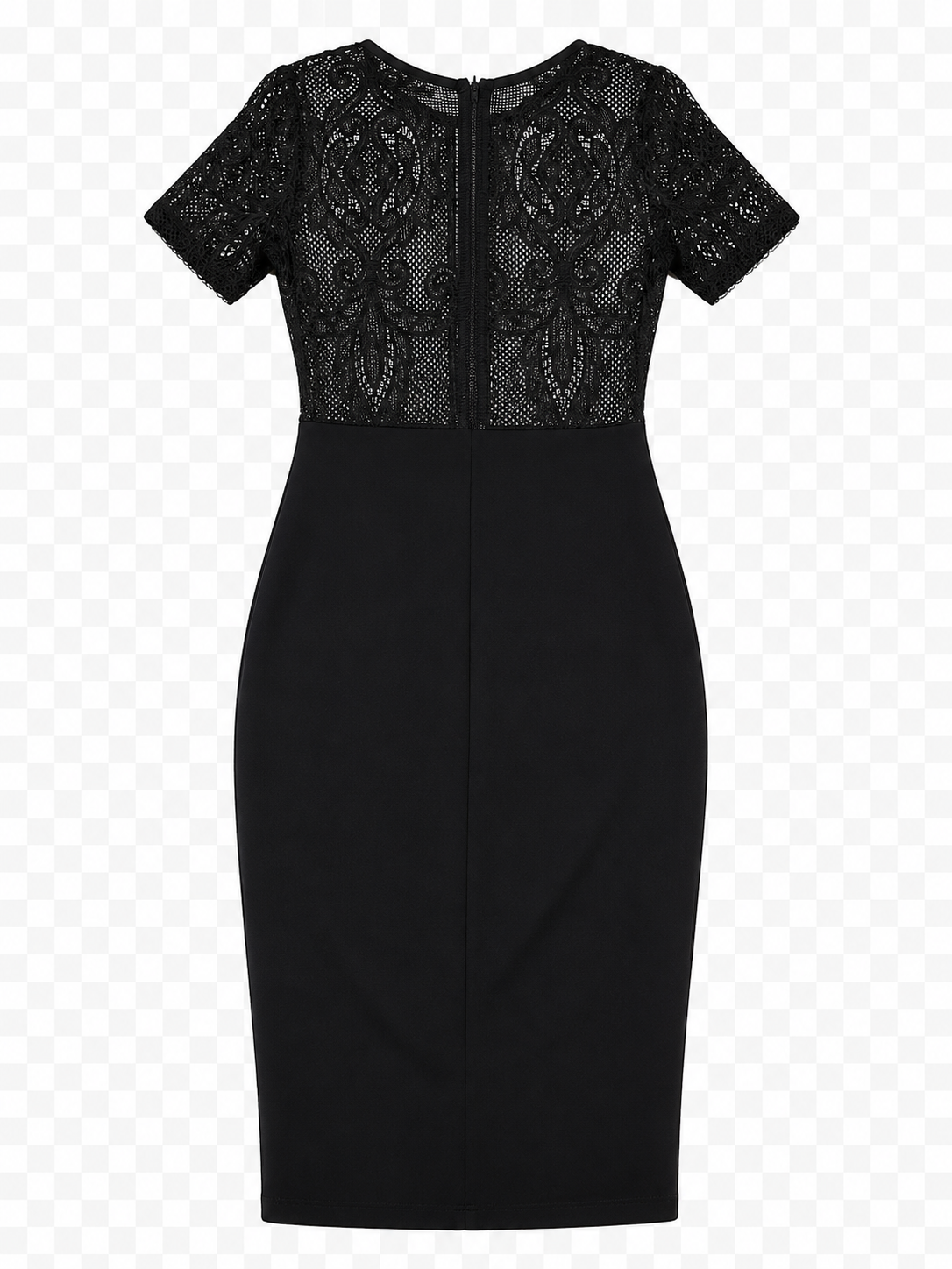 Vestido Midi con Encaje Elegante – Color Negro