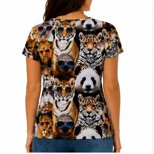 Blusa Estampada de Animales – Manga Corta