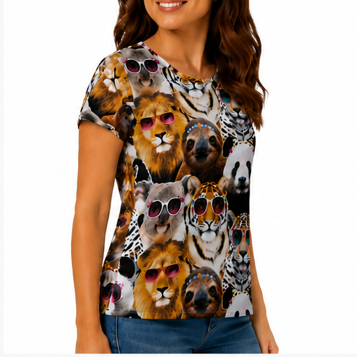 Blusa Estampada de Animales – Manga Corta